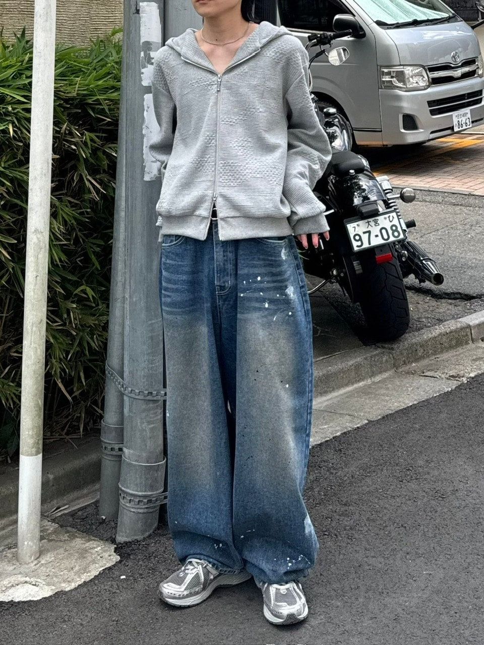 受注制【Chikashitsu +】painted buggy denim pants / 【チカシツプラス】ペイントバギーパンツデニムパンツ