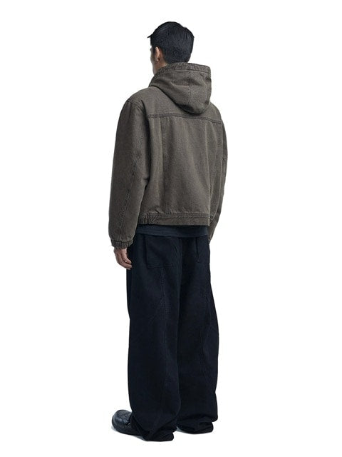 【NOMANUAL】W.D HOODED ZIP-UP JACKET / 【ノーマニュアル】フードジップアップ長袖パーカーミリタリージャケット