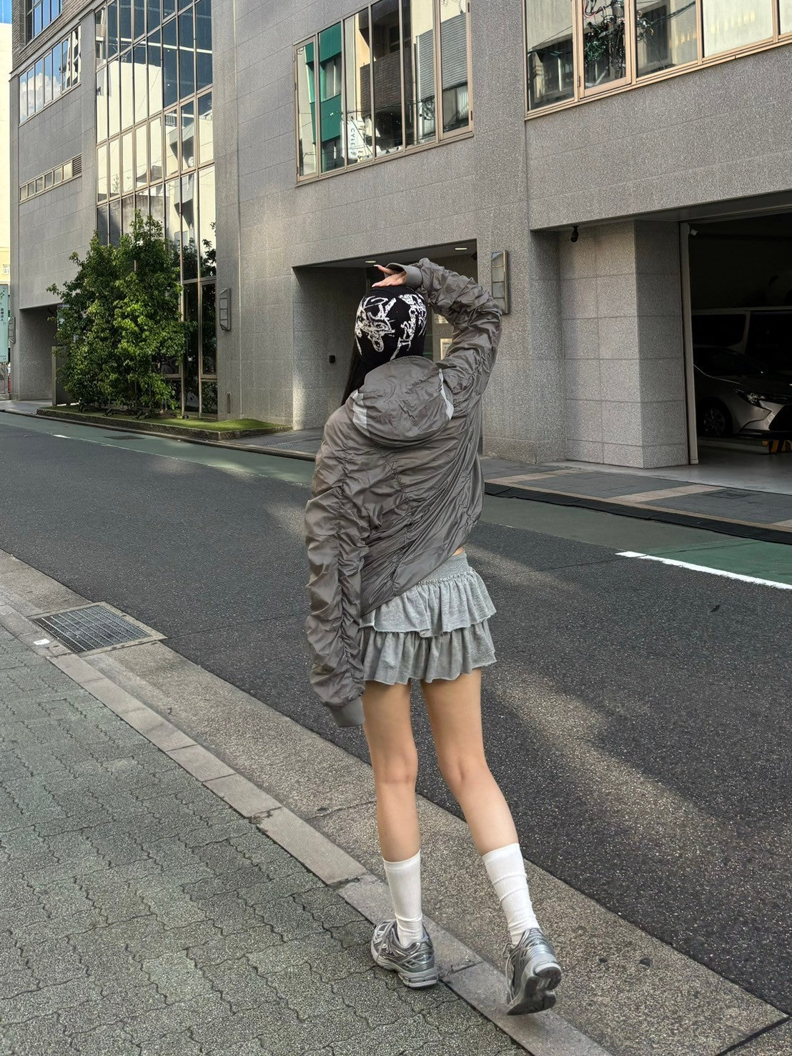 受注制【oaks】shirring design nylon jacket (3color)