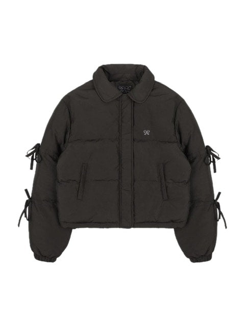 【FANCY CLUB】RIBBON COLLAR SHORT PUFFER