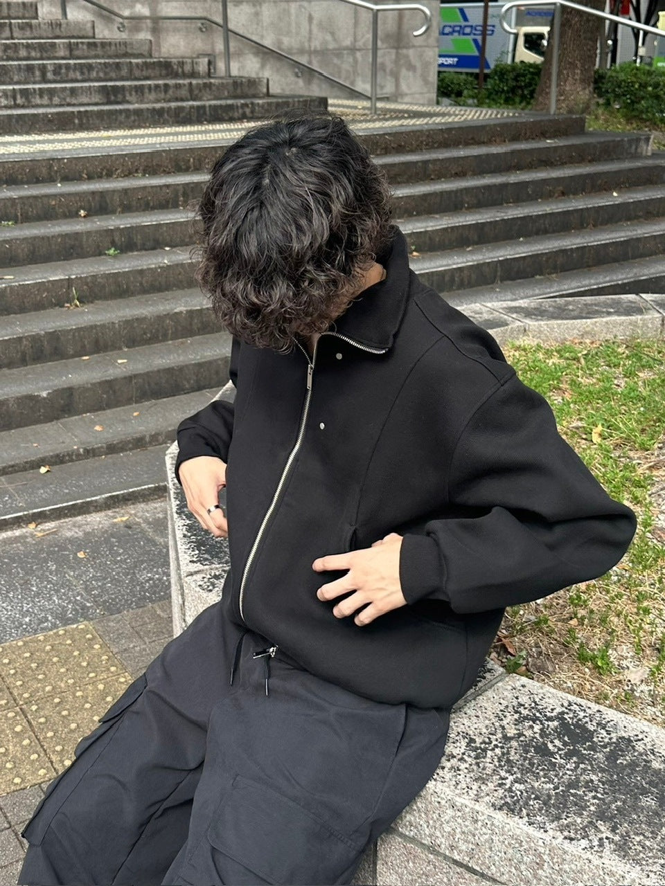 受注制【youll】high neck zip up sweat (2color)