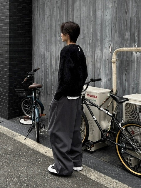 受注制【Chikashitsu +】curve stitch straight sweat pants (3color) / 【チカシツプラス】カーブスティッチストレートスウェットパンツ