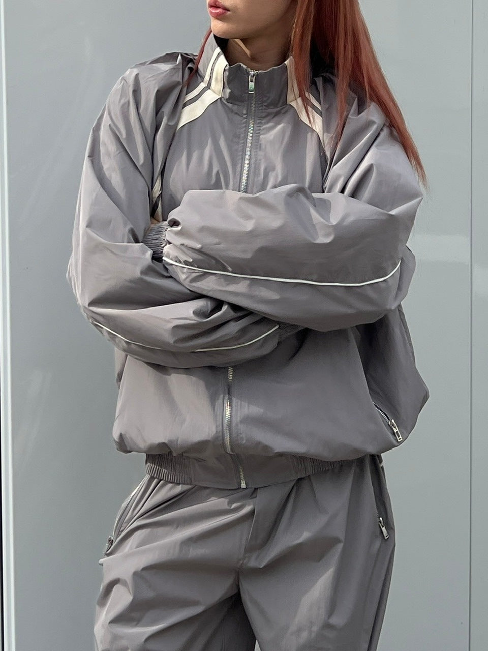 受注制【Chikashitsu +】set up line track jacket (2color) / 【チカシツプラス】セットアップサイドライントラック長袖ジャケットブルゾン