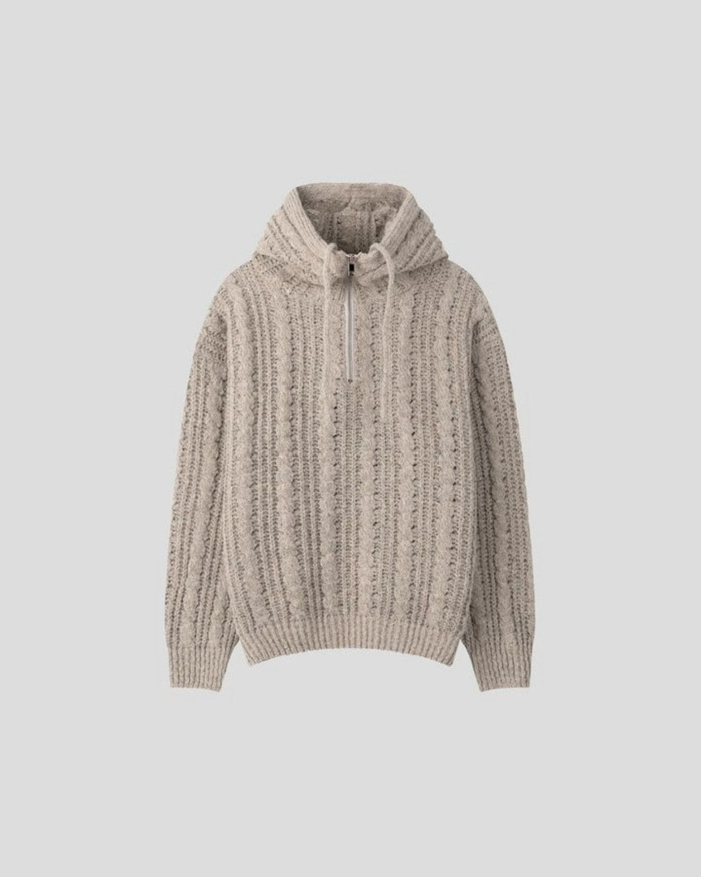 東京店WEB限定受注制【Chikashitsu +】balaclava half zip knit hoodie (3color)