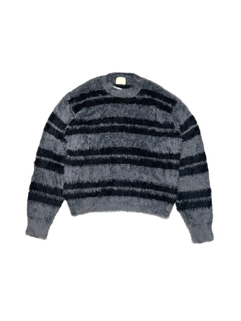 受注制【Chikashitsu +】hairy border knit (3color) / 【チカシツプラス】ヘイリーボーダーニット