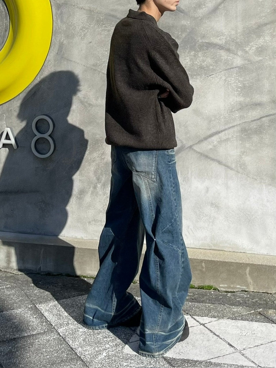 受注制【Chikashitsu +】wool touch lib knit polo (4color) / 【チカシツプラス】ウールタッチリブ長袖ニット