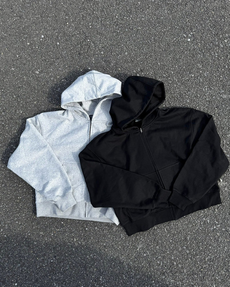 国際配送【RENOL】cropped zip up hoodie (2color)