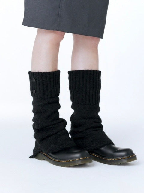 【Miseki seoul】Button knit leg warmer