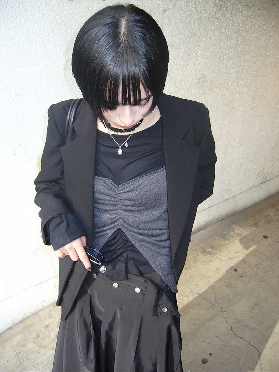 受注制【oaks】studs design pleats midi skirt