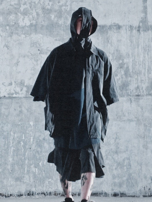 【AJOBYAJO】Paneled Zip-Up Shirt