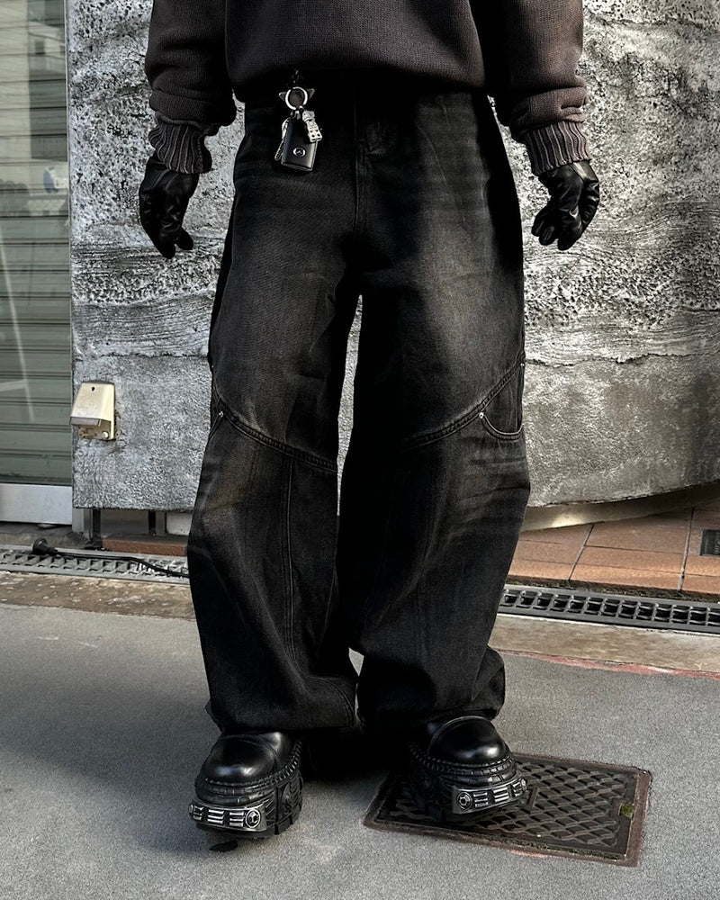 大阪店WEB限定【Chikashitsu +】double pocket wide denim pants (2color)