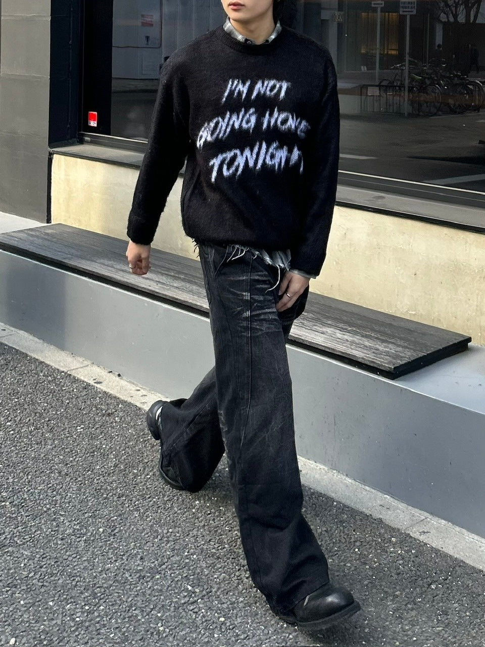 受注制【Chikashitsu +】curve stitch wide denim pants / 【チカシツプラス】カーブステッチワイドデニムパンツ