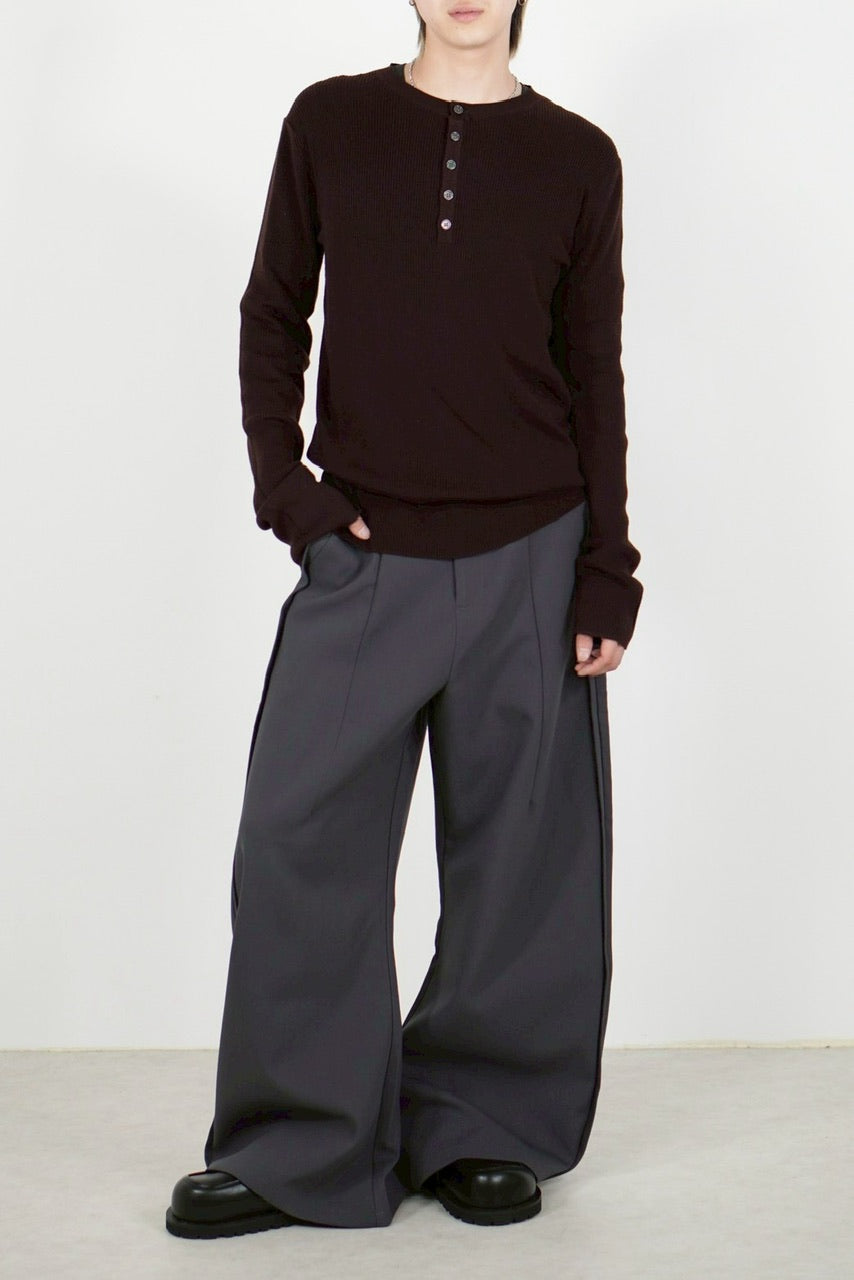 【Chikashitsu +】henry neck long sleeve knit (4color)