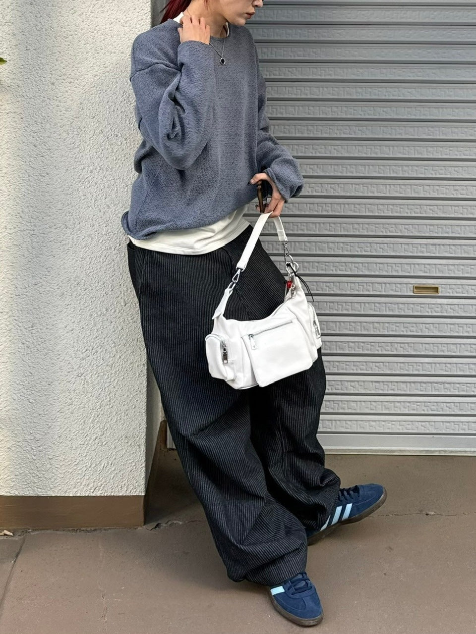 受注制【Chikashitsu +】loose fit round knit (4color)