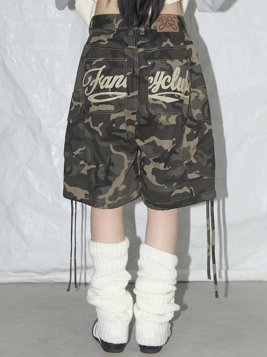 【FANCY CLUB】CARGO LETTERING BERMUDA PANTS