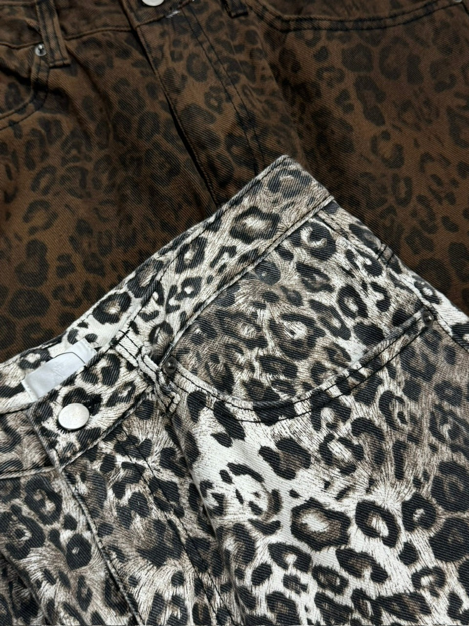受注制【Chikashitsu +】leopard wide cotton pants (2color) / 【チカシツプラス】レオパードコットンワイドパンツデニムパンツ