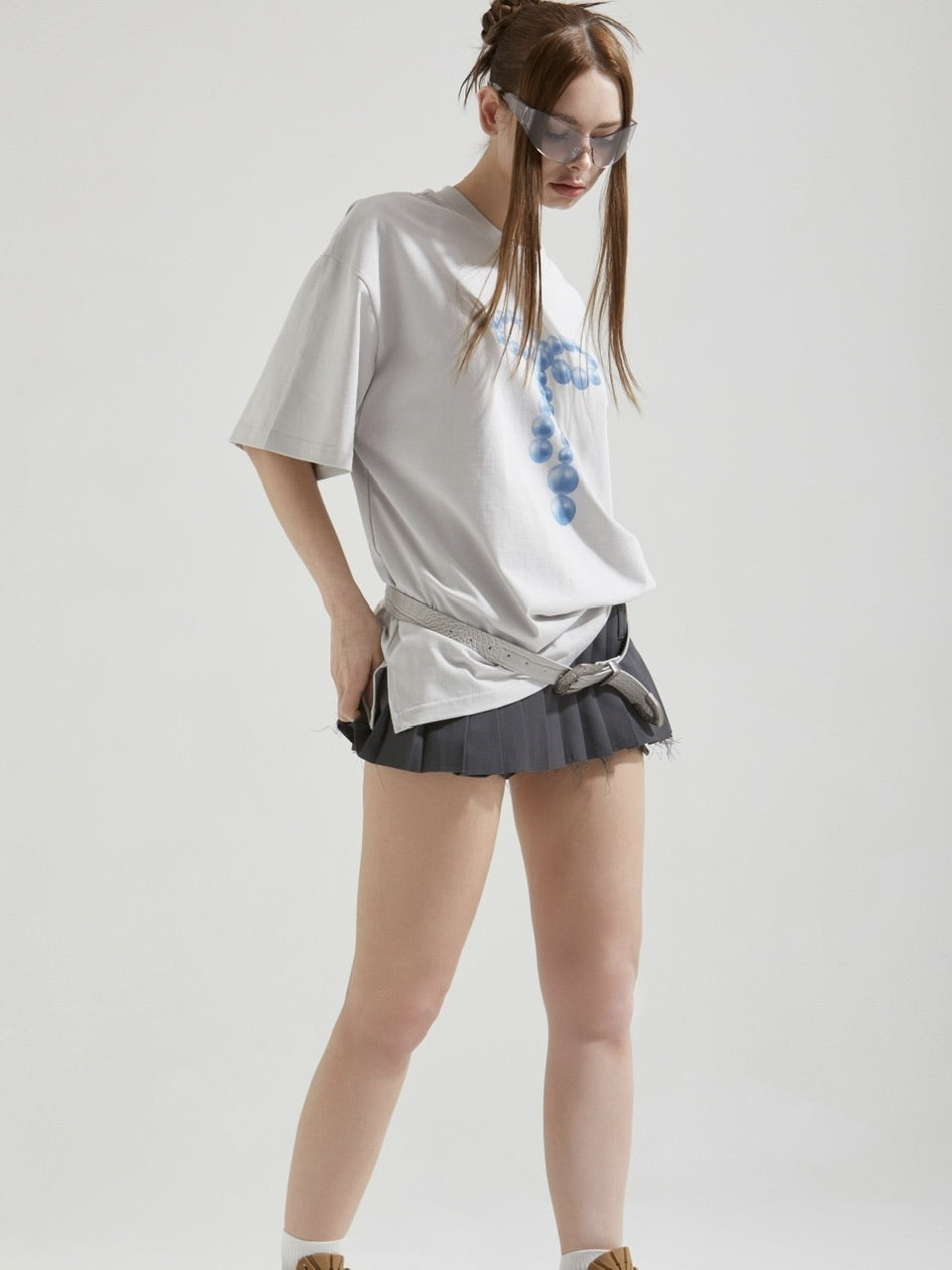 【GATELESS】MICRO MINI PLEATS SKIRT PANTS