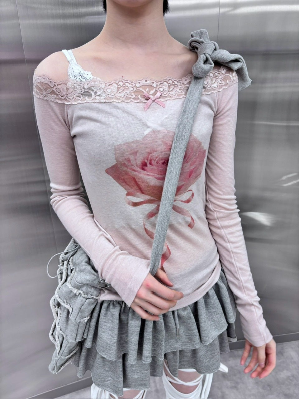 受注制【nmtc +】rose off long sleeve (3color)