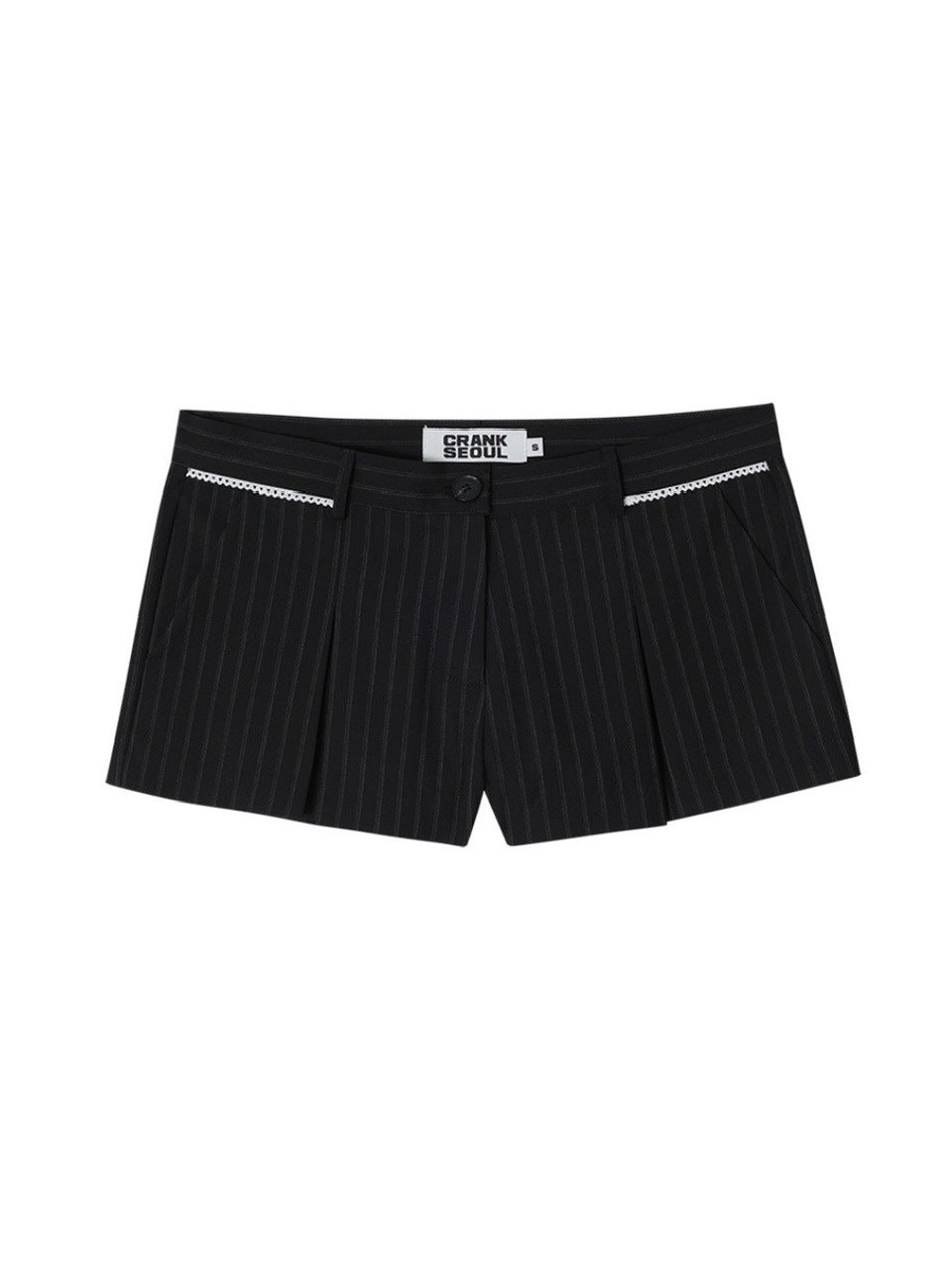 CRANK SEOUL ブラックストライプショートパンツ　S CRANK】LACE PLEATS MICRO PANTS – PRESSING WEB SHOP