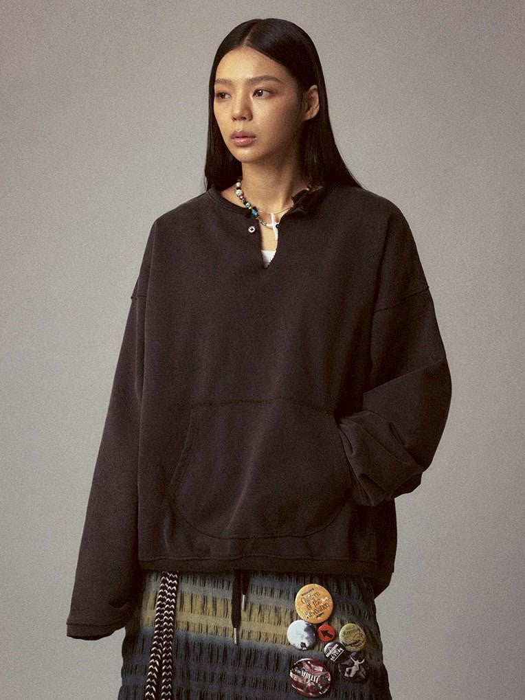 【Cord】Round Cut Vent Crew-neck