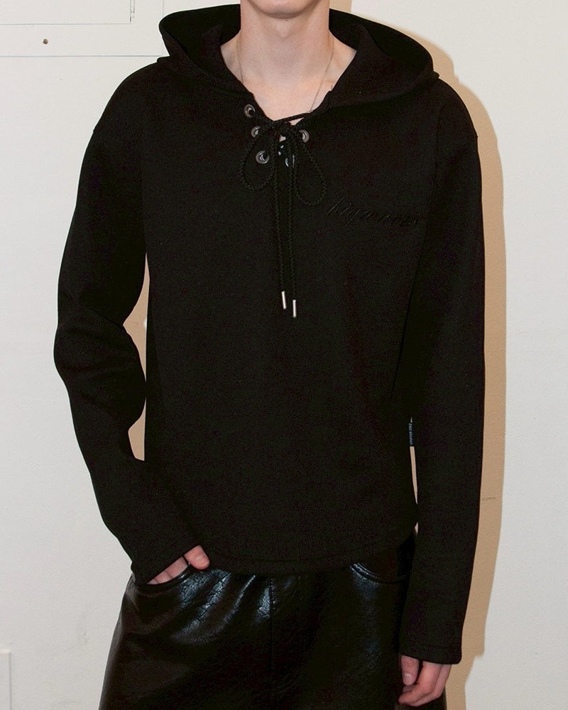 【ESC STUDIO】eyelet waffle hoodie