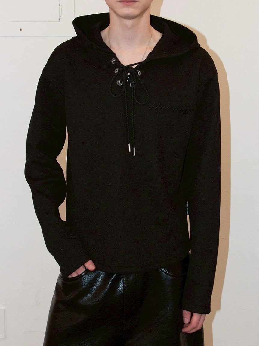 【ESC STUDIO】eyelet waffle hoodie