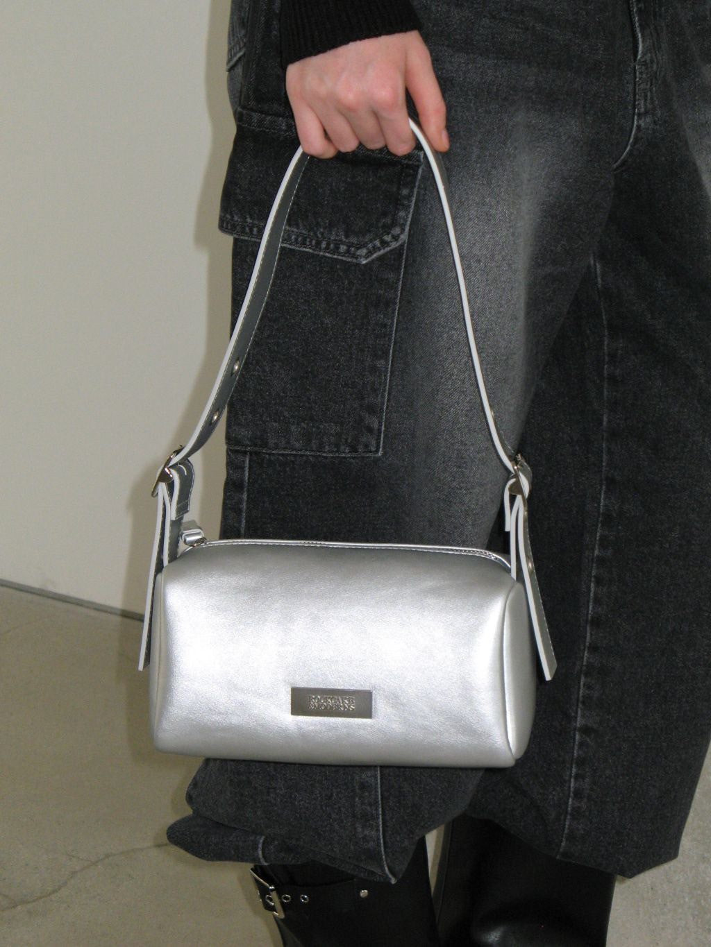 【ROCK CAKE】Square Leather Belt Shoulder Bag