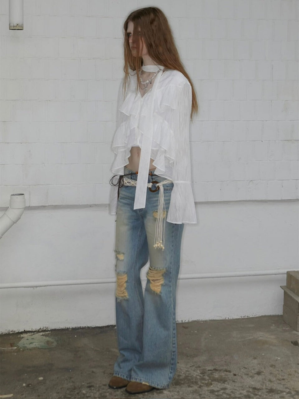 【NOT KNOWING】Bohem Chiffon Blouse