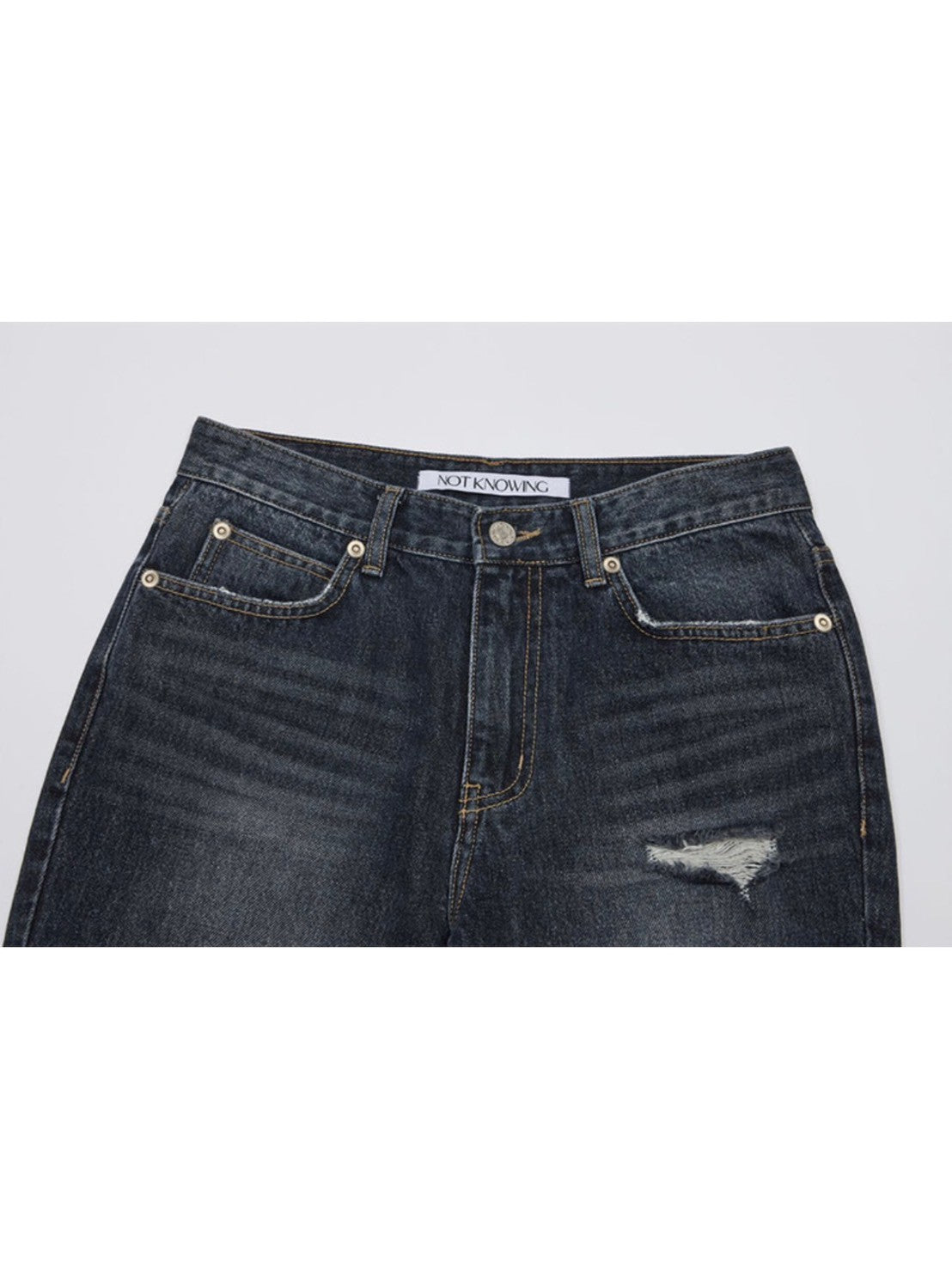 【NOT KNOWING】Destroyed Flared Jean