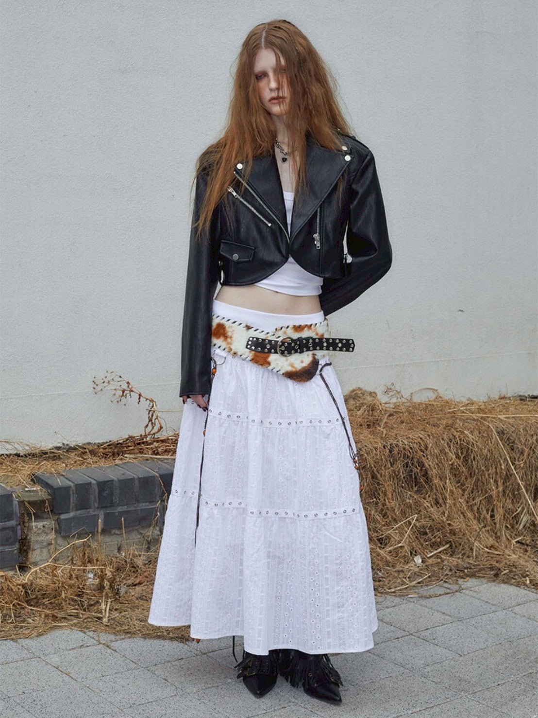 【NOT KNOWING】Tiered Eyelet Maxi Skirt / 【ノットノーイング】ティアードアイレットマキシスカート