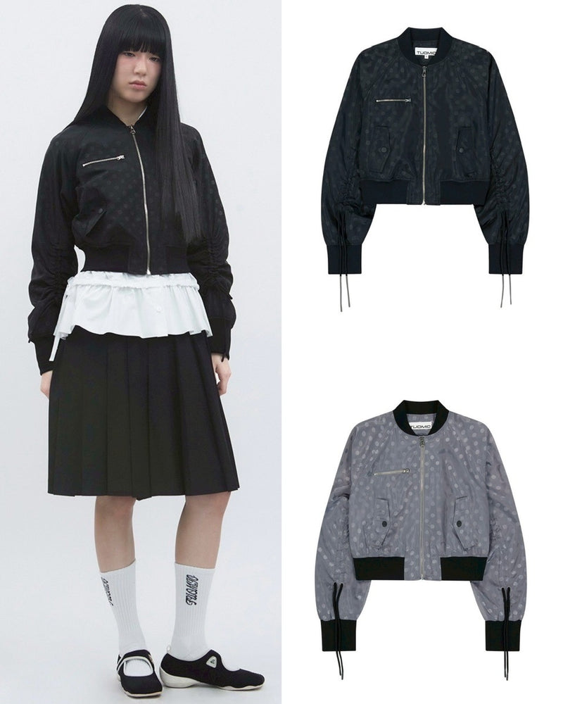 【TUOMIO】RIBBON DOT BOMBER