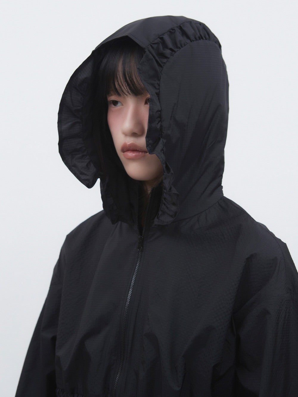 【TUOMIO】FRILL LAYERED HOOD JACKET
