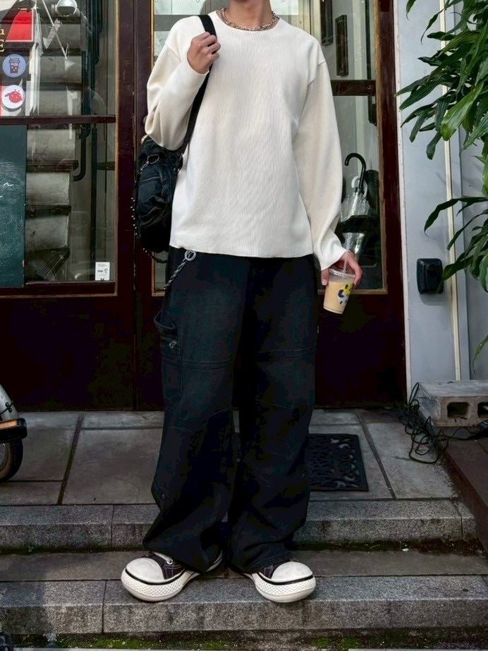 大阪店WEB限定受注制【Chikashitsu +】straight fit carpenter denim pants