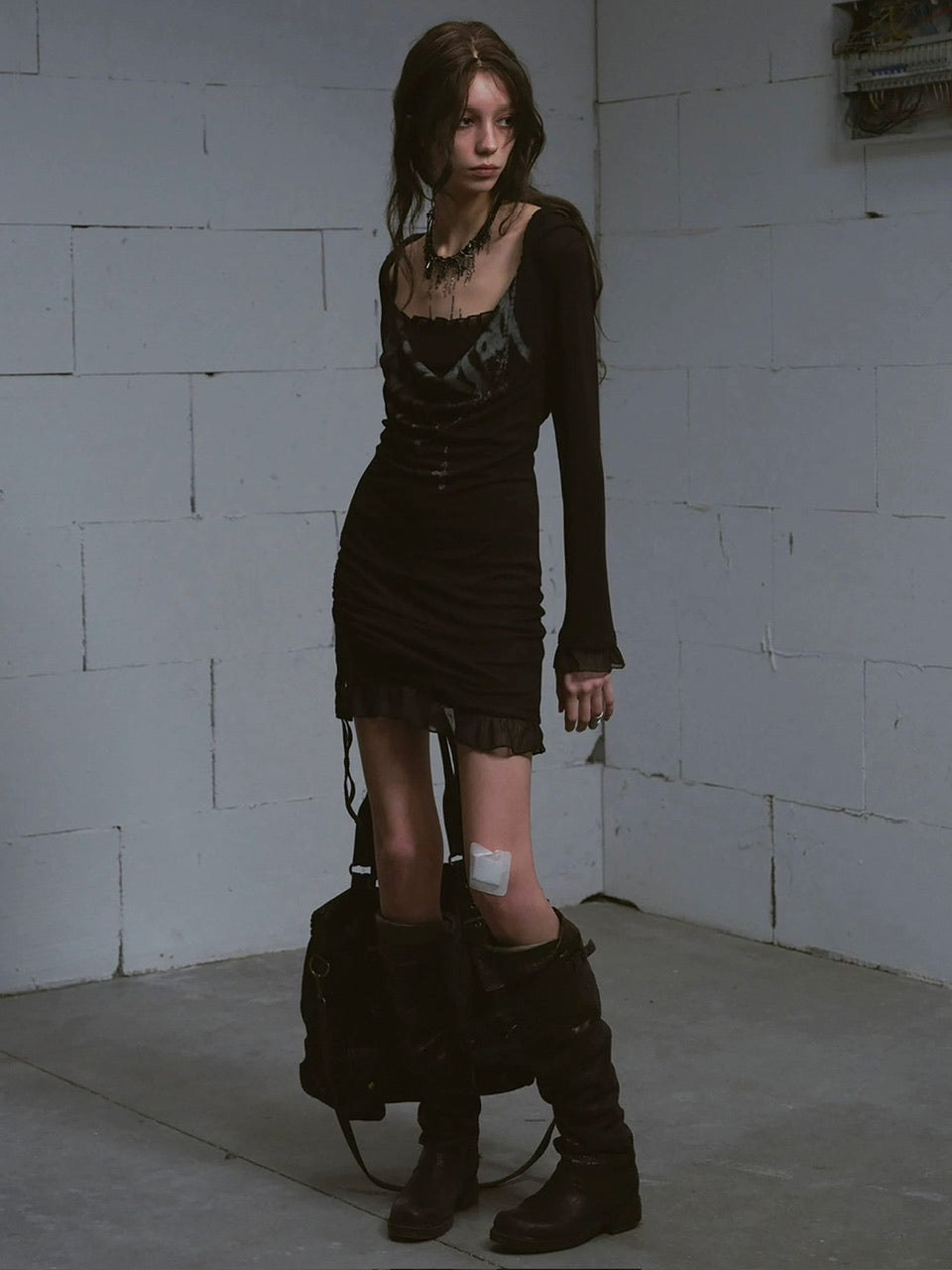 【Cest Nous】two-piece dress (3color) / 【セヌー】ツーピースレイヤードミニワンピース