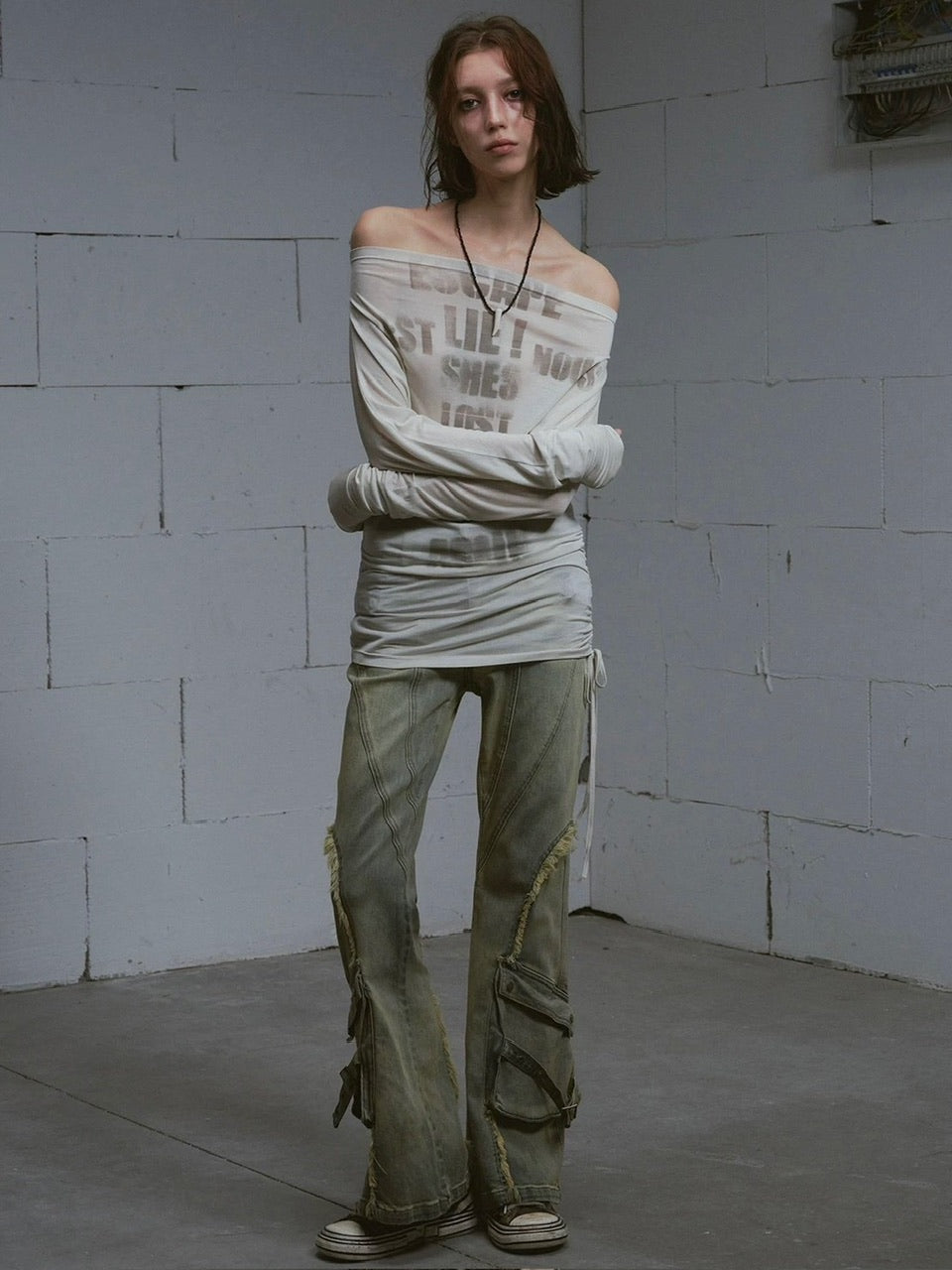 【Cest Nous】Fading throughout Denim jeans / 【セヌー】ウォッシングフレアデニムパンツ