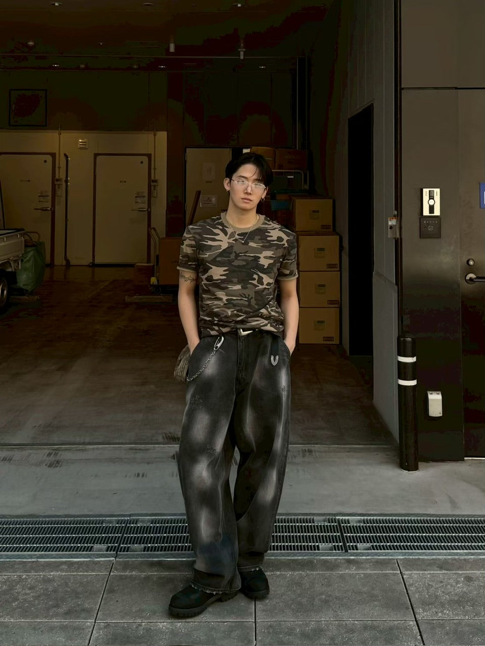 【Chikashitsu +】point wash balloon denim pants (2color) / 【チカシツプラス】ポイントウォッシングバルーンデニムパンツ