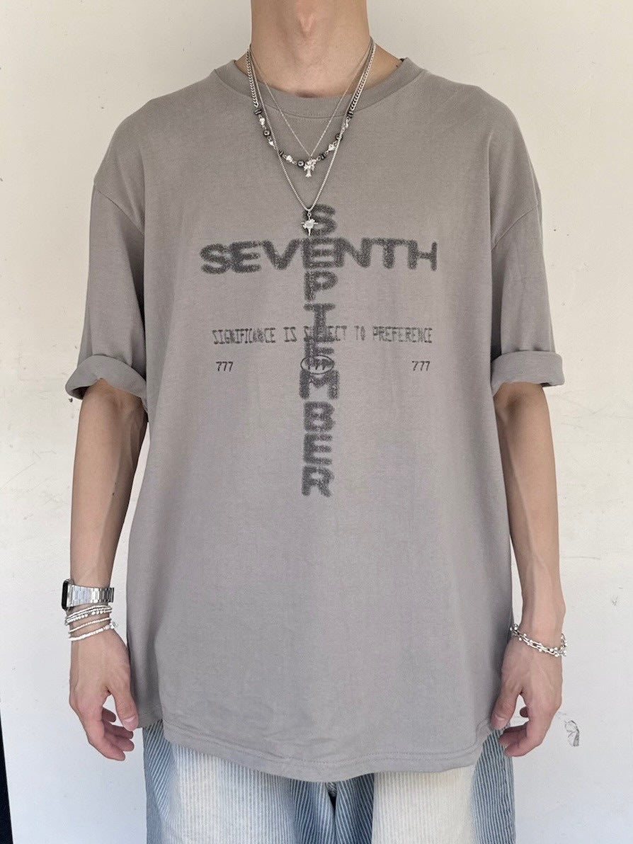 受注制【nmtc +】design seven tee (3color) / 【エヌエムティーシープラス】デザインプリント半袖Tシャツ