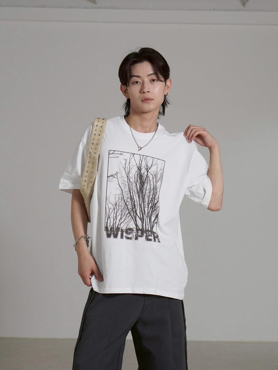 【Chikashitsu +】whisper tree t-shirt (3color) / 【チカシツプラス】ウィスパーツリープリント半袖Tシャツ