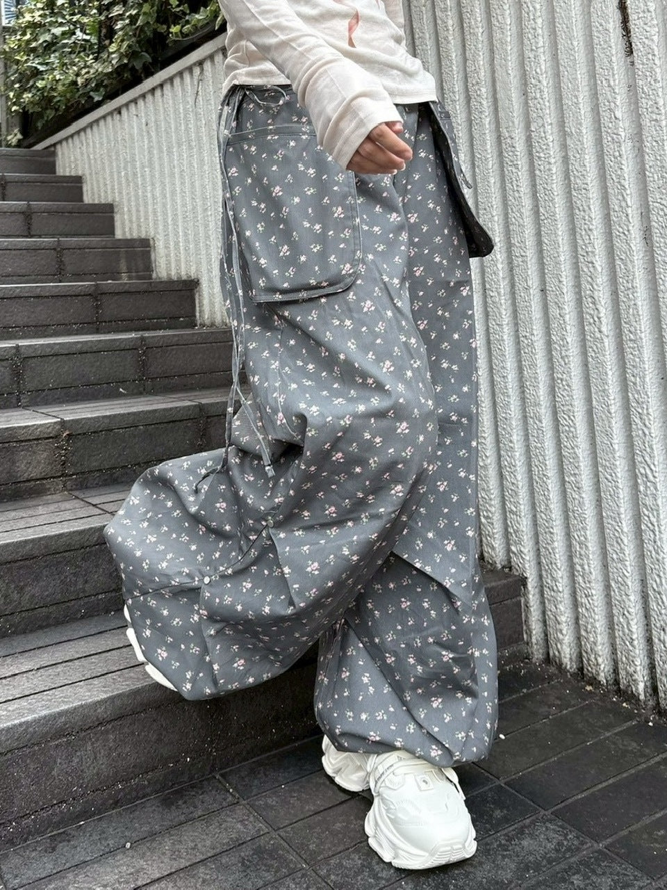 受注制【nmtc +】flower wide layered pants (3color)