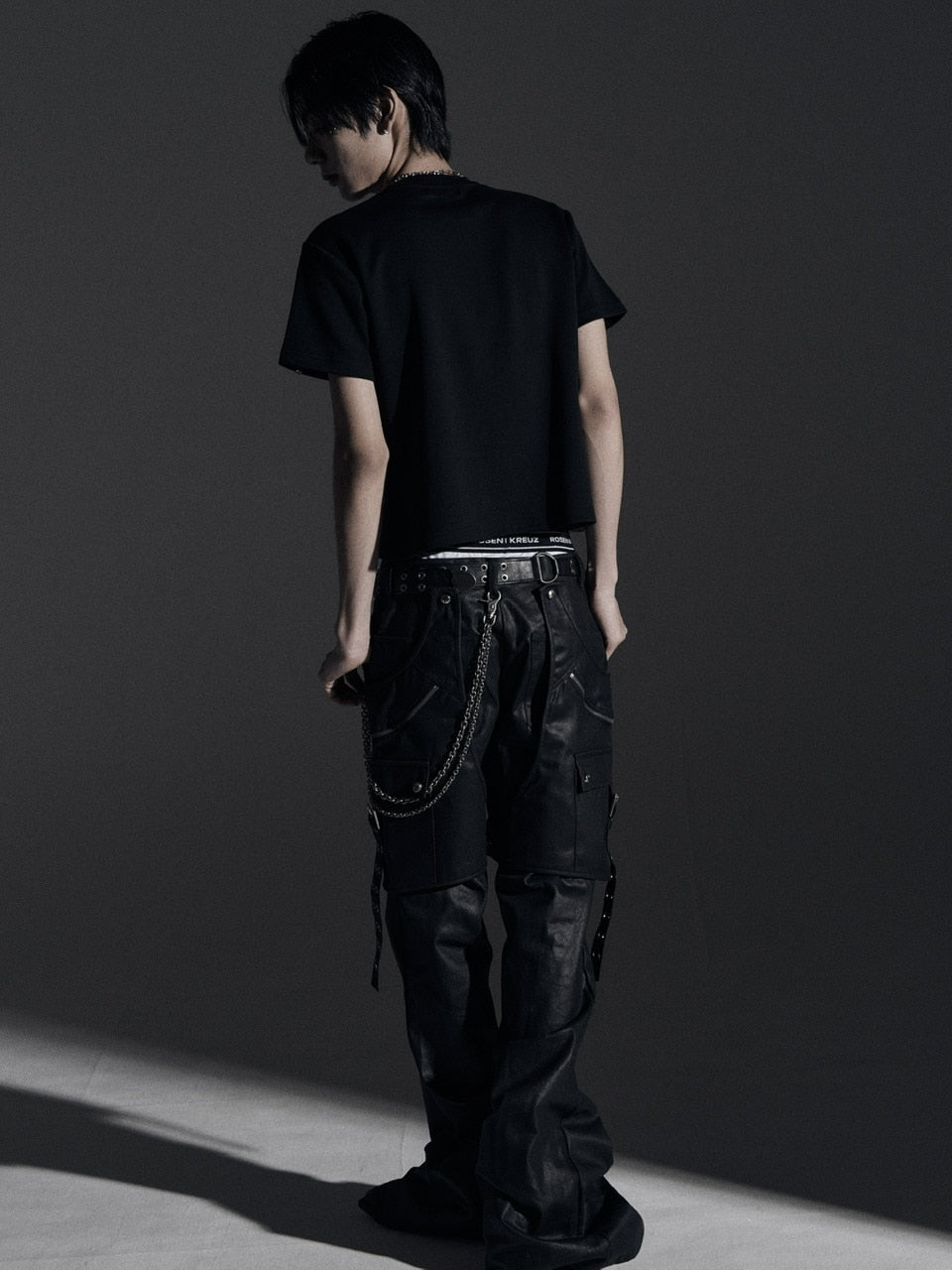 【Rosen Kreuz】SIDE BELT DOCKING FLARE PANTS