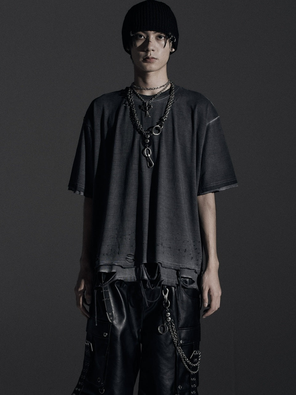 【Rosen Kreuz】BOXY FIT LAYERED DAMAGE TEE