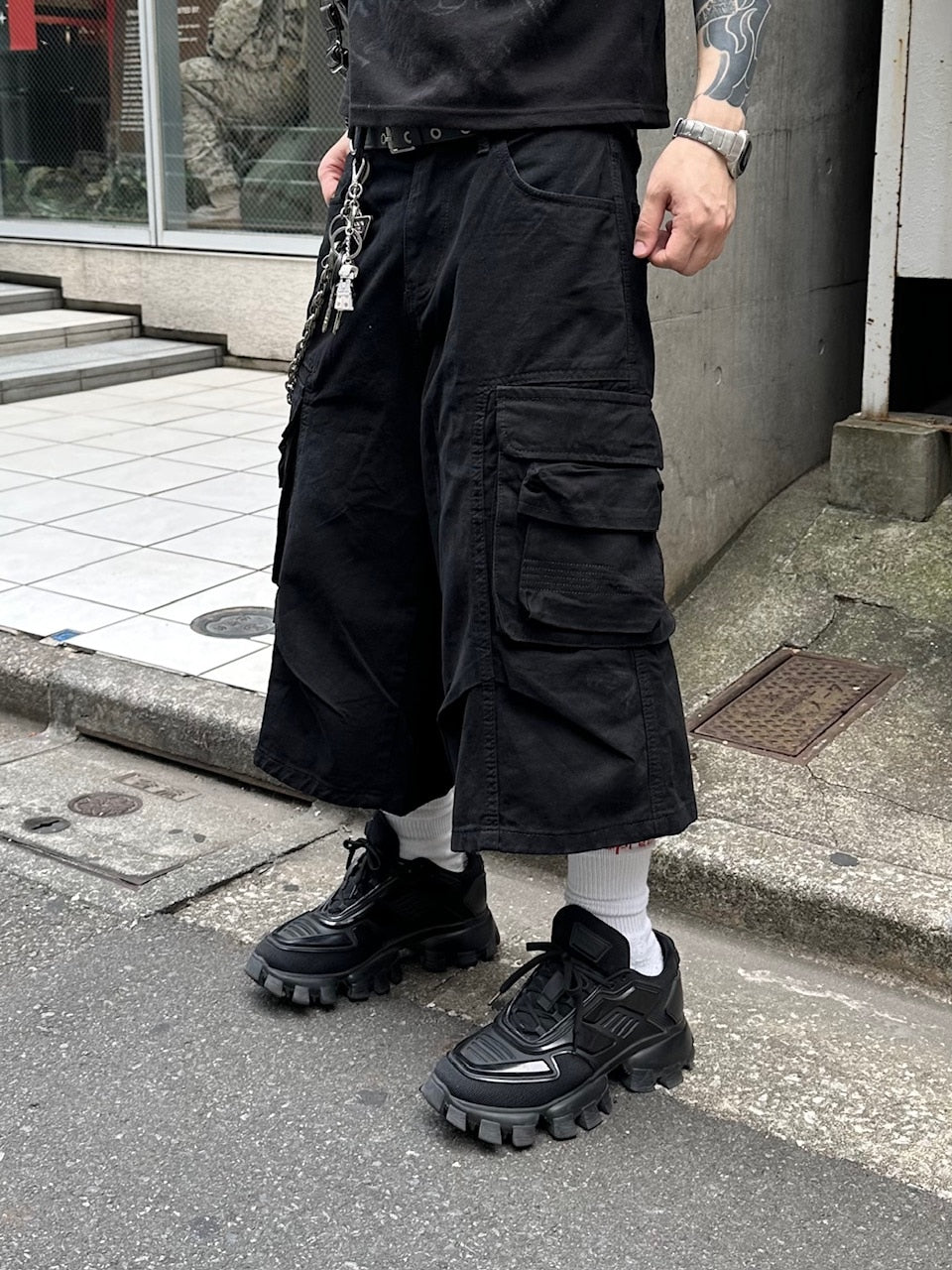 大阪店WEB限定受注制【Chikashitsu +】cotton cargo bermuda pants (2color)