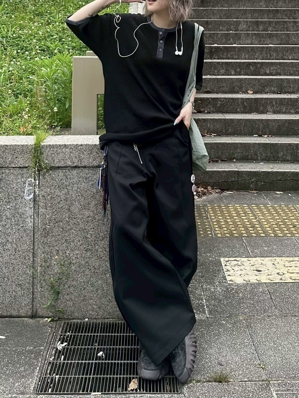 受注制【youll】henry neck waffle tee (3color)