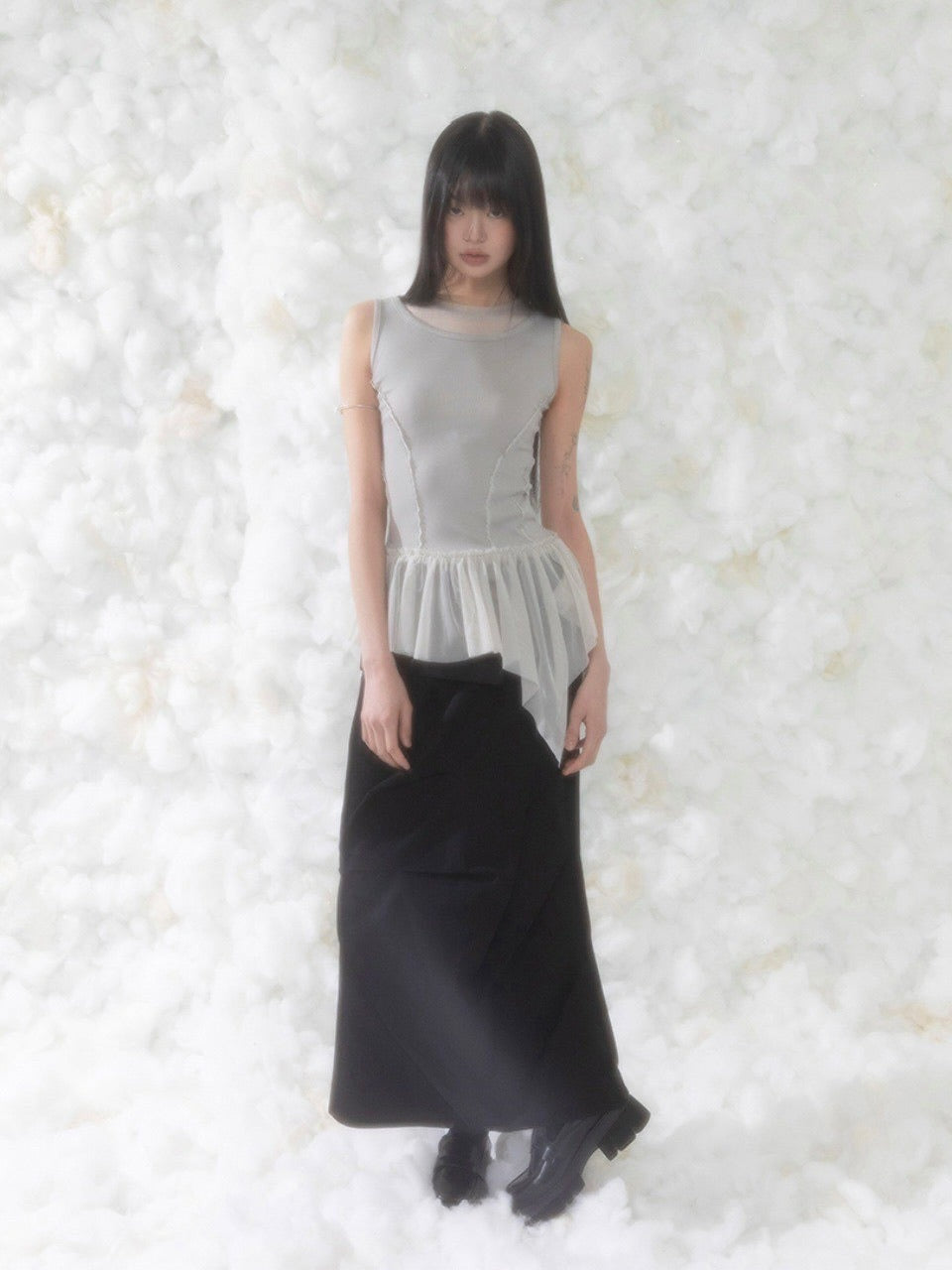 【FLAREUP】Layered Lace Frill Sleeveless