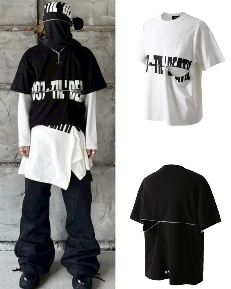 【roaringrad】LAYERED ZIPPER T-SHIRTS / 【ロアリングラド】レイヤードジッパーロゴ半袖Tシャツ