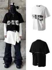 【roaringrad】LAYERED ZIPPER T-SHIRTS / 【ロアリングラド】レイヤードジッパーロゴ半袖Tシャツ