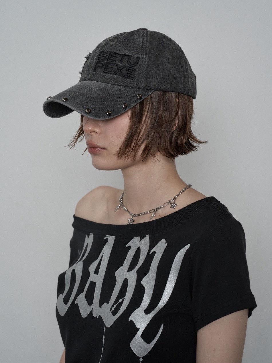 【SETUP‐EXE】STUDDED LOGO BALL CAP / 【セットアップエグゼ】スタッズロゴボールキャップ