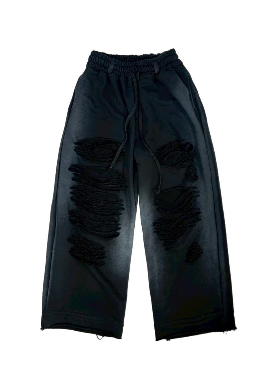 受注制【Chikashitsu +】oiled wash damage sweat pants / 【チカシツプラス】オイルドウォッシュダメージスウェットパンツ (2color)