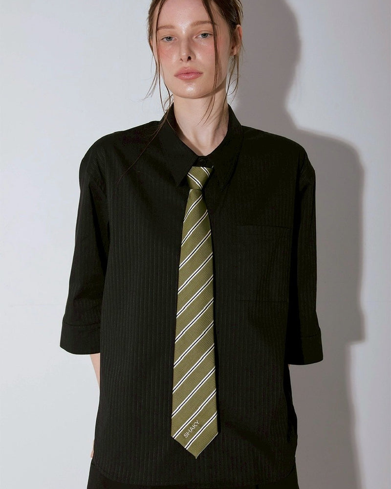 【ESC STUDIO】shaky tie chil shirt/ 【イーエスシーステュディオ】シェイキータイチル半袖シャツ