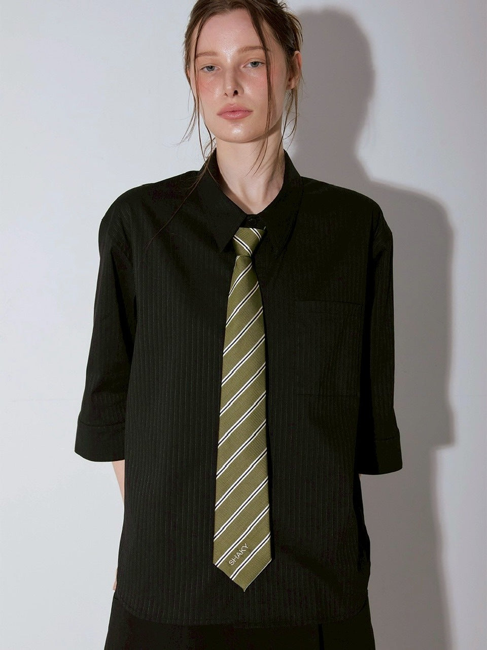 【ESC STUDIO】shaky tie chil shirt/ 【イーエスシーステュディオ】シェイキータイチル半袖シャツ